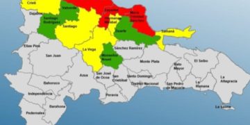 COE coloca 3 provincias en alerta roja, 5 en amarilla y 4 en verde por incidencia de sistema frontal