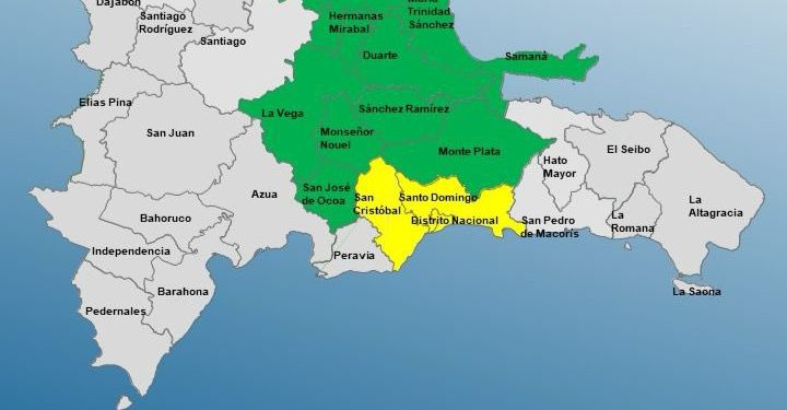 COE mantiene 11 provincias en alerta verde y tres en amarilla por vaguada