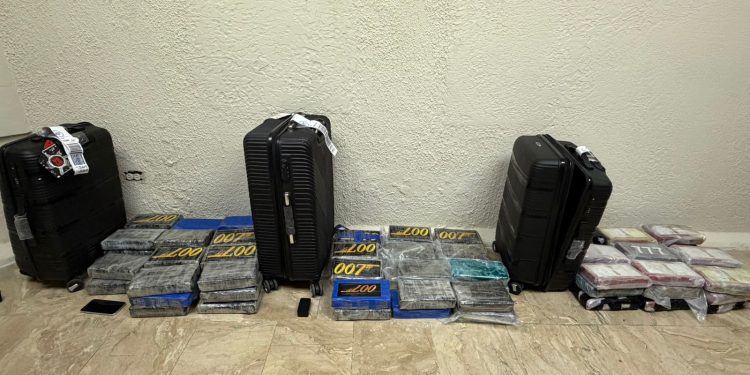 DNCD intercepta tres maletas con 83 paquetes de cocaína enviarían a Canadá
