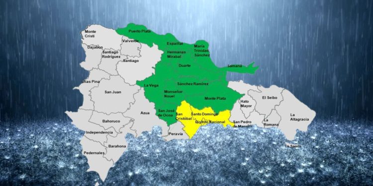 COE pone en alerta amarilla al Distrito Nacional y dos provincias por fuertes lluvias