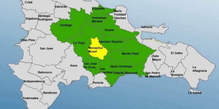 COE mantiene 10 provincias y el Distrito Nacional bajo alerta por lluvias