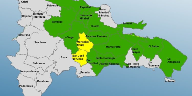 COE mantienen nivel de alerta en varias provincias por incidencia de vaguada