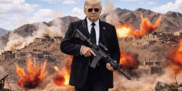 Trump publica una imagen donde aparece armado y advierte a Irán que “¡más les vale espabilar pronto!”