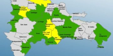COE mantiene 05 provincias en alerta amarilla, 11 y el DN en verde, debido a la humedad asociada a una vaguada