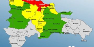 21 demarcaciones y el DN bajo alerta por aguaceros, tormentas eléctricas y ráfagas de viento debido a vaguada