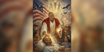 Trump publica imagen donde aparece como Jesucristo en plena escalada bélica