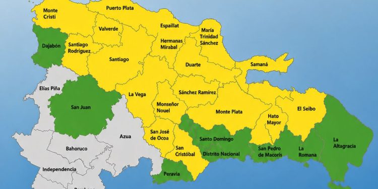 COE mantiene 18 provincias en alerta amarilla y 8 en verde
