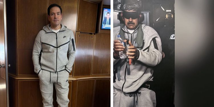 Marco Rubio aparece con la ropa deportiva que llevaba Nicolás Maduro durante su captura
