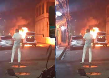 Incendio destruye dos vehículos en la Zona Colonial