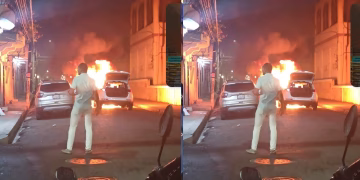Incendio destruye dos vehículos en la Zona Colonial