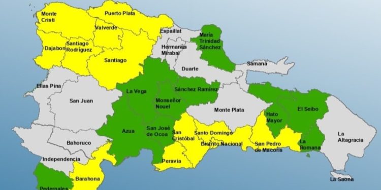 21 demarcaciones y el DN en alerta por incidencia de vaguada y onda tropical, según COE
