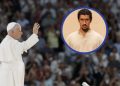 Papa león XIV saluda a Bad Bunny y a su familia en el Santiago Bernabéu
