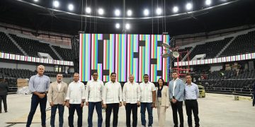 Leonardo Aguilera supervisa avances de remodelación de la Arena Banreservas Virgilio Travieso Soto