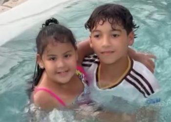 Así fue el tierno momento de Cattleya y Pablito en la piscina junto a Anuel AA en Punta Cana