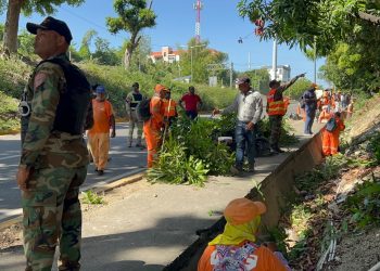 Mantenimiento Vial del MOPC realiza jornada de limpieza en la autopista 6 de Noviembre