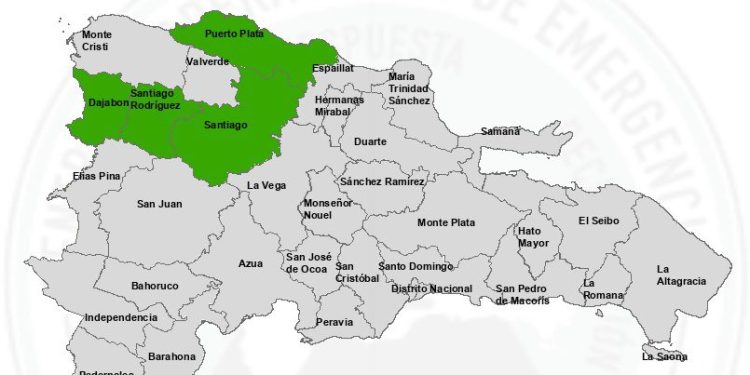 COE coloca cuatro provincias en alerta verde por vaguada