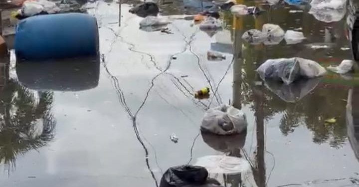 Basura acumulada e inundación afectan a residentes de Madre Vieja Norte