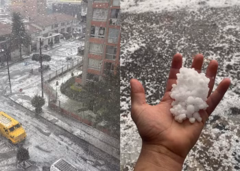 Una granizada viste de blanco la capital colombiana y retrasa vuelos por baja visibilidad