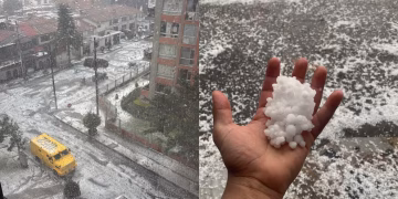 Una granizada viste de blanco la capital colombiana y retrasa vuelos por baja visibilidad