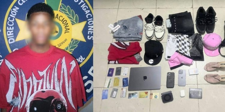 Policía apresa a hombre en flagrante delito con artículos sustraídos de una vivienda en Barahona