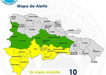 Aumentan a 10 las provincias en alerta amarilla y mantienen seis en verde por incidencia de vaguada