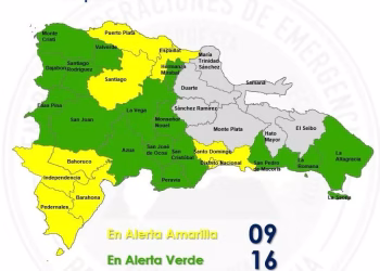 COE amplía alerta amarilla a nueve provincias y mantiene 16 en verde por vaguada